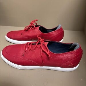 LaCoste Red Esparre Deck Men’s Casual Sneakers Size 13